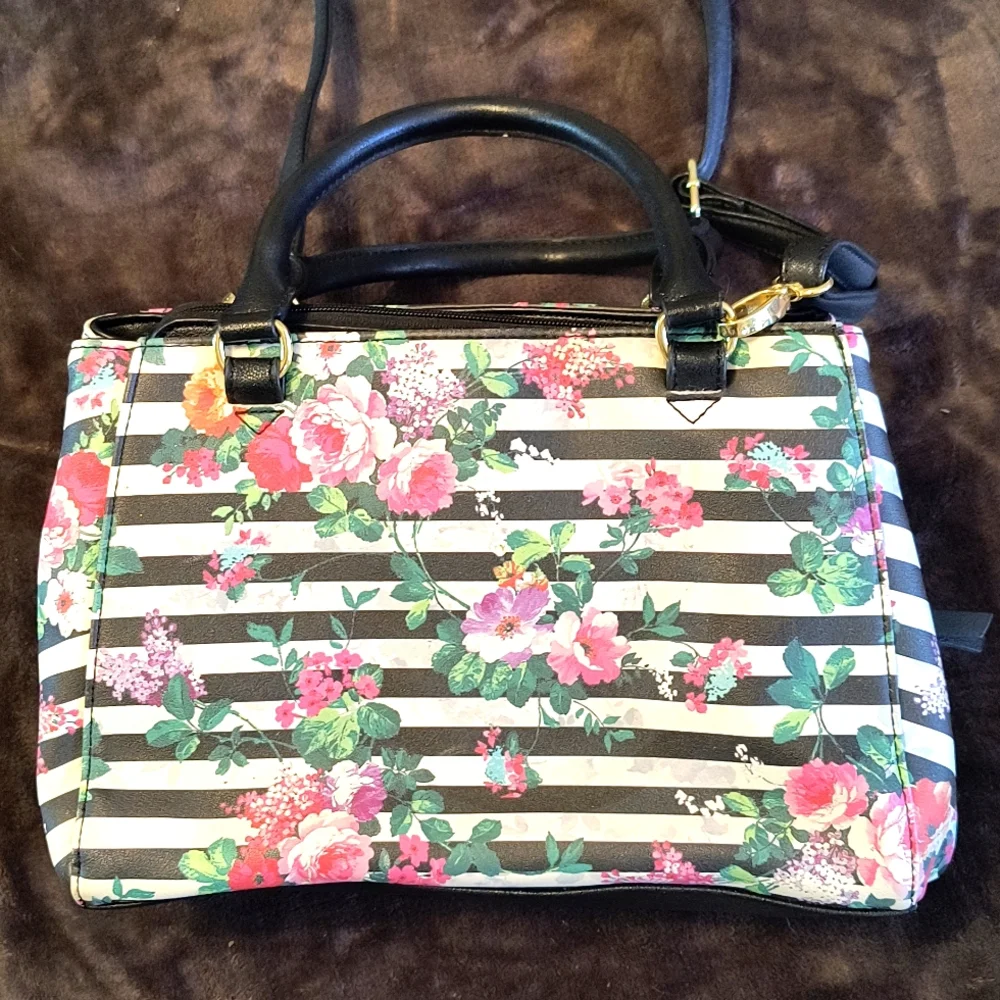 Nicole Miller Floral Pattern Satchell - Picture 4 of 7